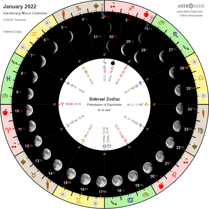 Gardening Moon Calendar 2022, Biodynamic Gardening By The Moon Phase, Farmer's Guide | Astro-Seek.com