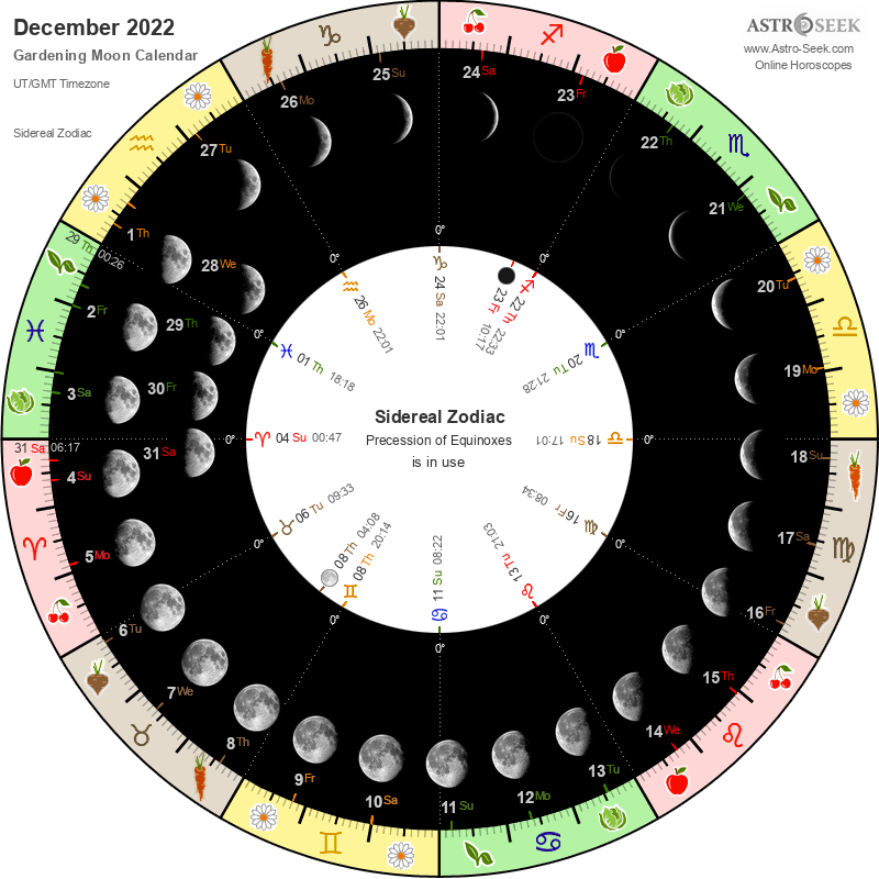 Gardening Moon Calendar - December 2022, Lunar Calendar Gardening Guide 2022 December | Astro-Seek.com