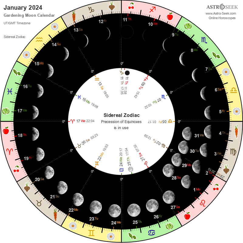 Biodynamic Gardening Moon Calendar - January 2024