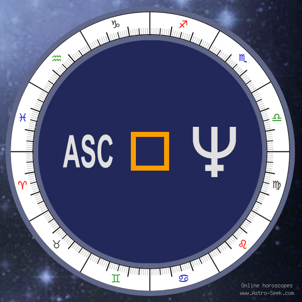 Ascendant Square Neptune - Natal Birth Chart Aspect, Astrology Interpretations. Free Astrology Chart Meanings